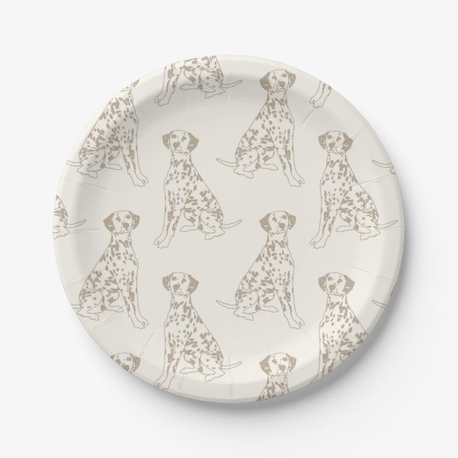 Sweet Tan Dalmatiner Hunde-Illustration Pappteller (Vorderseite)