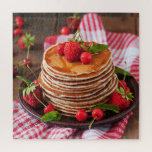 Sweet Tasty Syrup Pancakes Red Berries Food Rustic<br><div class="desc">This rustic design Feature a Plattform stacked with sweet tasty pancakes drizzled with syrup and berries Wir haben Colorful kitchen towel Wir haben Rustic Table #sweet #tasty #food #pancakes #dessert #breakfast #berries #summer #jigsaw #puzzle #jigsawpuzzle #fun #stockingstuffers #games #gift #christmas #holidays #birthday</div>