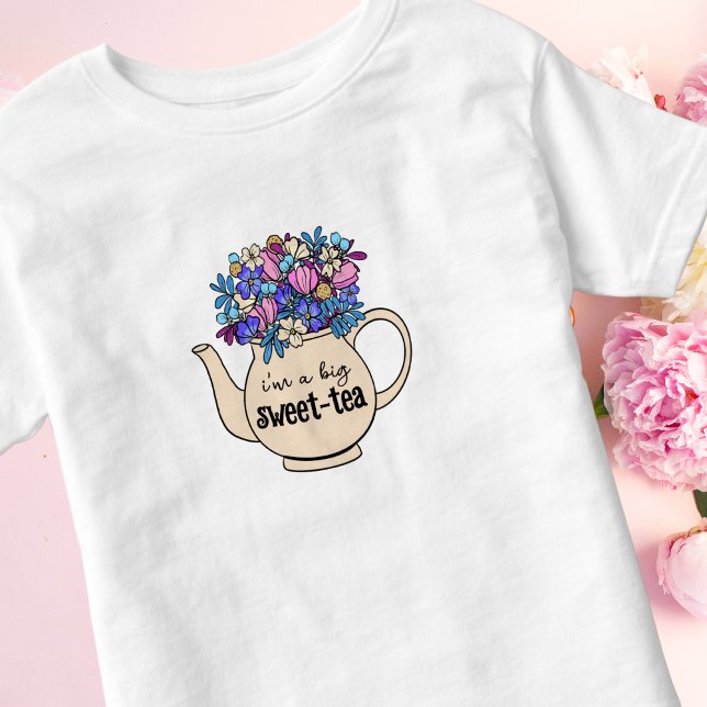 Sweet Tea Floral Teapot Sweetie Kleinkind T-shirt (Von Creator hochgeladen)