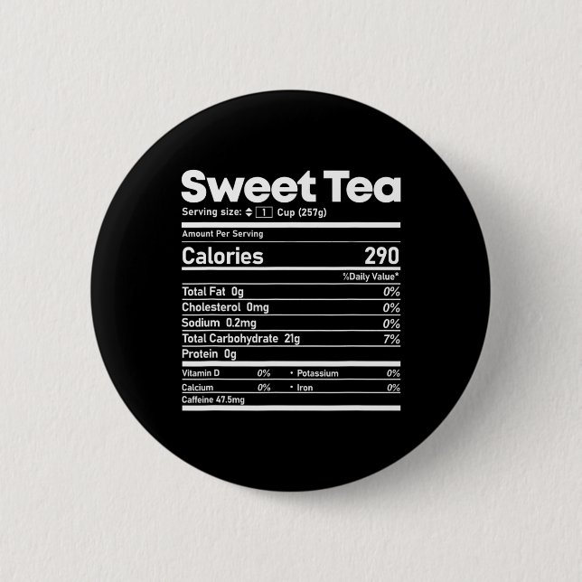 Sweet Tea Nutrition Facts Fun Erntedank Christm Button (Vorderseite)