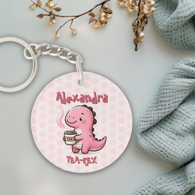 Sweet Tea-Rex Personalisiert Dinosaurier Animal Pu Schlüsselanhänger (Sweet Tea-Rex Personalized Dinosaur Animal Pun Keychain)