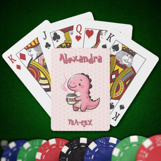 Sweet Tea-Rex Personalisiert Dinosaurier Animal Pu Spielkarten (Sweet Tea-Rex Personalized Dinosaur Animal Pun Playing Cards)