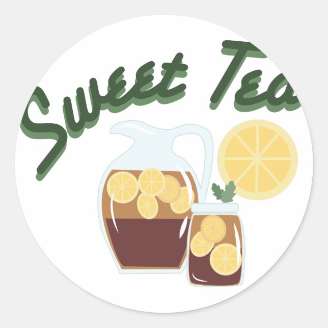 Sweet Tea Runder Aufkleber (Vorderseite)