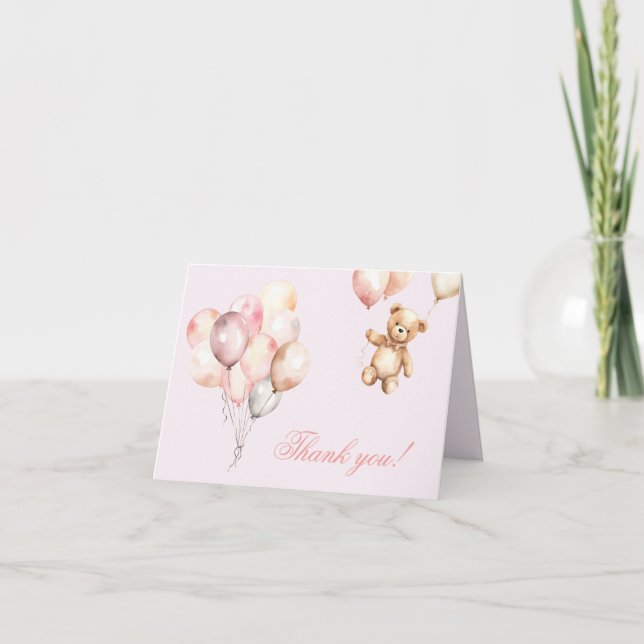 Sweet Teddy Bear Baby Dusche geklappt Danke Karte (Vorderseite)