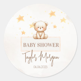 Sweet Teddy Bear Baby Shower Runder Aufkleber