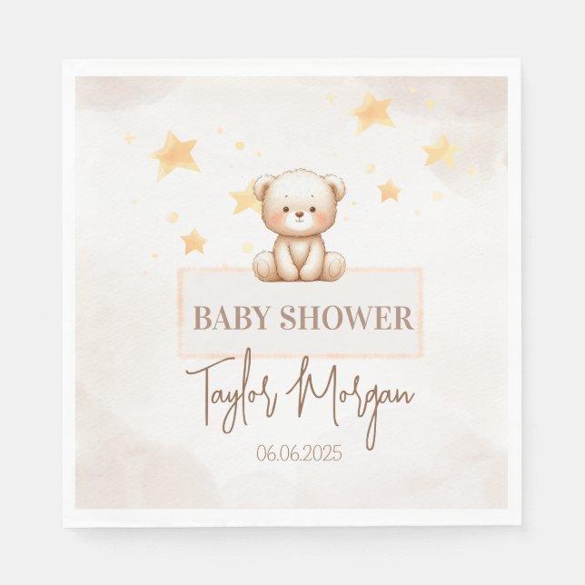 Sweet Teddy Bear Baby Shower Serviette (Vorderseite)