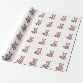 Sweet Teddy Bear Baby Shower Wrapping Paper Geschenkpapier
