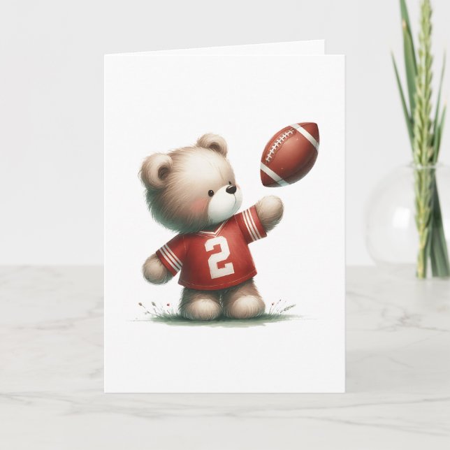 Sweet Teddy Bear Football Player Blank Gruß Karte (Vorderseite)