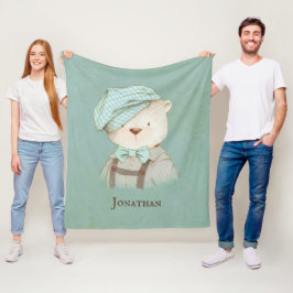 Sweet Teddy Bear Name Personalisiert Fleecedecke