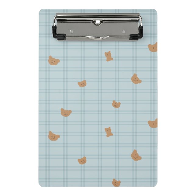 Sweet Teddy Bears Seamless Pattern – Cute Baby Mini Klemmbrett (Vorderseite)