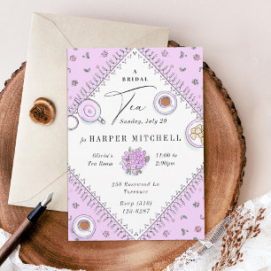 Sweet Tee Party Lavender Brautparty Einladung