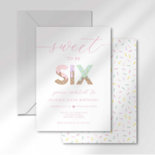 Sweet to be 6 Ice Cream Party Invitation