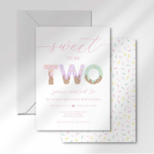 Sweet to be Two Ice Cream Party Invitation
