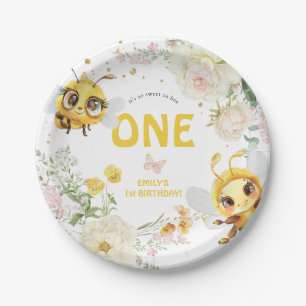 Sweet to Bee ONE' 1. Geburtstag Pappteller