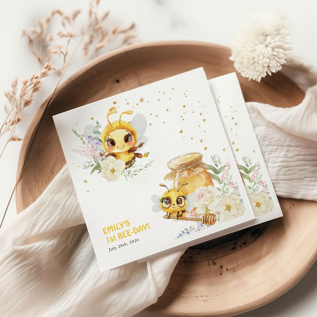 Sweet to Bee ONE' 1. Geburtstag Serviette (Von Creator hochgeladen)