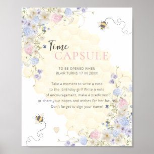 Sweet to bee one first Birthday Time Kapsel Poster