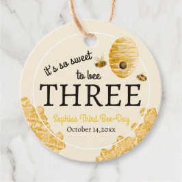 Sweet To Bee Three Third Birthday Bees Honeycomb Geschenkanhänger
