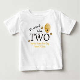 Sweet To Bee Two Second Birthday Bees Honeycomb Baby T-shirt