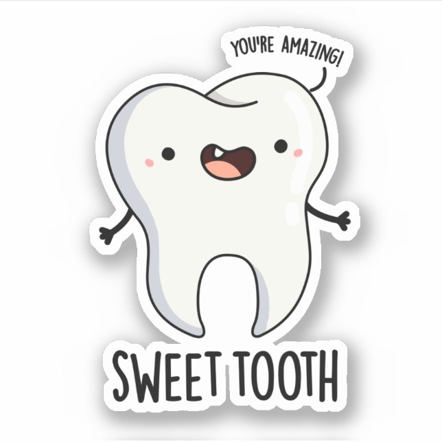 Sweet Tooth Funny Dental Puff Aufkleber (Vorderseite)