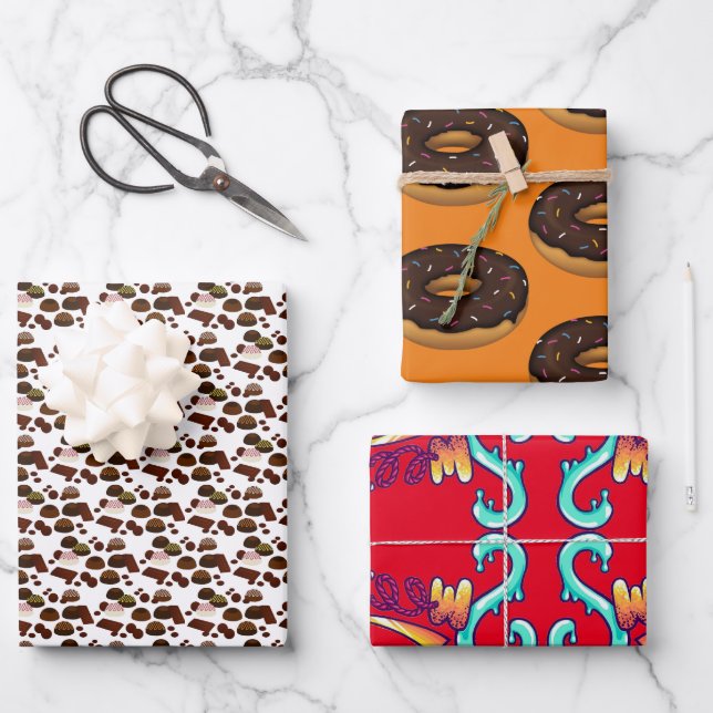 "Sweet Tooth" Geschenkpapier Set (Vorderseite)