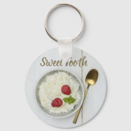 Sweet Tooth Reis Pudding mit Himbeeren Nachtisch Schlüsselanhänger