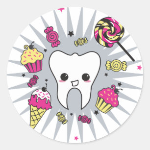 Sweet Tooth Runder Aufkleber