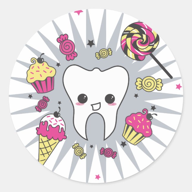 Sweet Tooth Runder Aufkleber (Vorderseite)