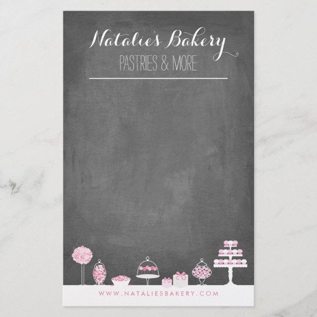 Sweet Traitements Chalkboard Bakery Business Flyer (Devant)