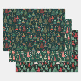 Sweet Trees Weihnachtsfeiertag Winter Koordination Geschenkpapier Set