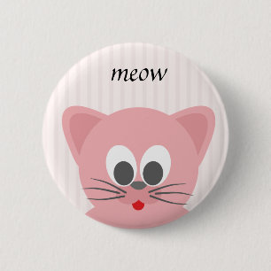 Sweet Trendy Pink Cat Button