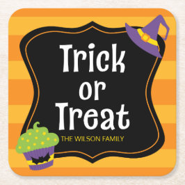 Sweet Trick oder Treat Halloween-Party Rechteckiger Pappuntersetzer