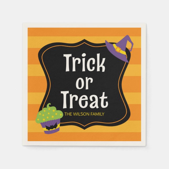 Sweet Trick oder Treat Halloween-Party Serviette (Vorderseite)
