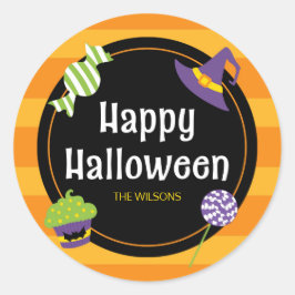 Sweet Trick oder Treat Happy Halloween Party Runder Aufkleber