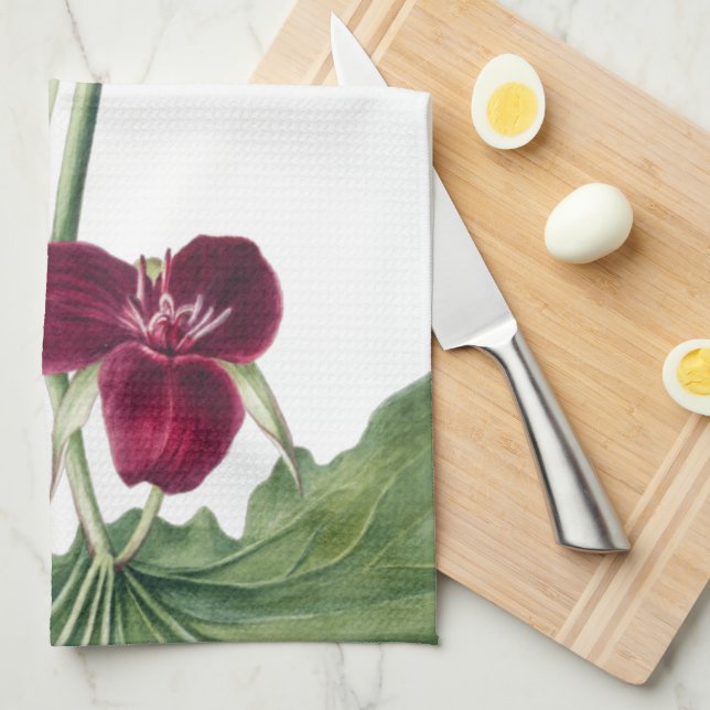 Sweet Trillium Botanical Geschirrtuch (Viertel Falte)