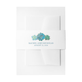 Sweet Trio Succules Wasserfarbe | Hochzeit Einladungsbanderole