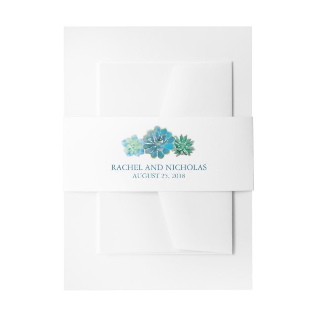 Sweet Trio Succules Wasserfarbe | Hochzeit Einladungsbanderole (Vorderseite Beispiel)