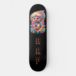 *~* Sweet Troll AP89 Neon Black Initials Blume Skateboard