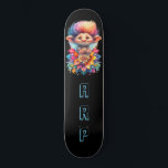 *~* Sweet Troll AP89 Neon Rainbow Initials Blume Skateboard<br><div class="desc">(Suchen Sie den Code AP89 für Troll-Objekte und AP88 für mittelalterliche Themen ) Einfache Übertragung auf andere Zazzle-Produkte. Skateboard im Hintergrund. Die NEON Rainbow Farben sind nur Pop der TROLL-Bilder und LETTERS. Personalisieren / Personalisieren Sie Ihre INITIALE / MONOGRAMM. Whimsical Niedlich lustig Long Hair Troll . Helle RAINBOW Neonfarben. Dies...</div>