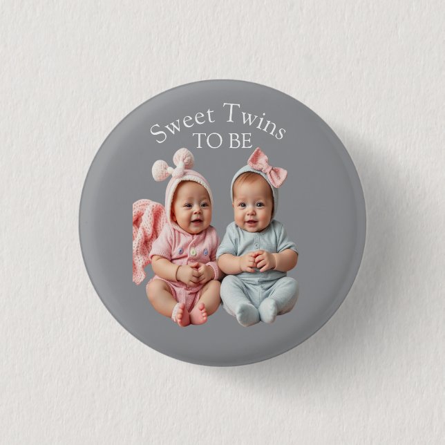 Sweet Twins in koordinierten Pastellen Button (Vorderseite)