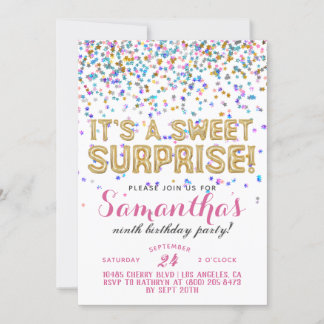 Sweet Überraschung Geburtstag Confetti Einladung