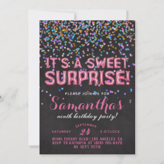 Sweet Überraschung Geburtstag Confetti Einladung