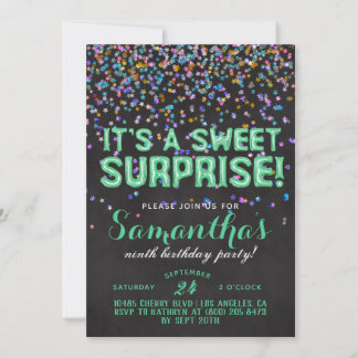 Sweet Überraschung Geburtstag Confetti Einladung