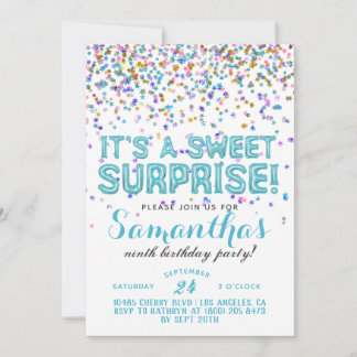 Sweet Überraschung Geburtstag Confetti Einladung
