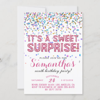 Sweet Überraschung Geburtstag Confetti Einladung