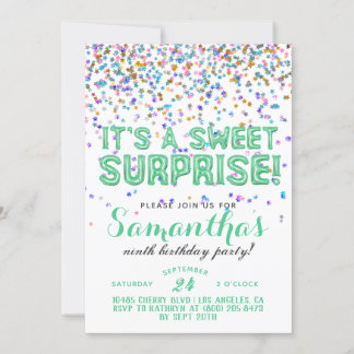 Sweet Überraschung Geburtstag Confetti Einladung