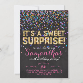 Sweet Überraschung Geburtstag Confetti Einladung