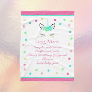 Sweet Unicorn ! Couverture en polaire personnalisé