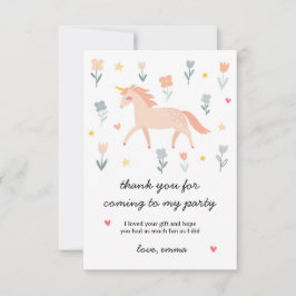 Sweet Unicorn Floral Flat Dankeskarte