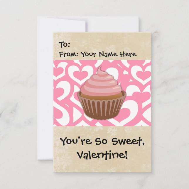 Sweet Valentine Cupcake Einladung (Vorderseite)