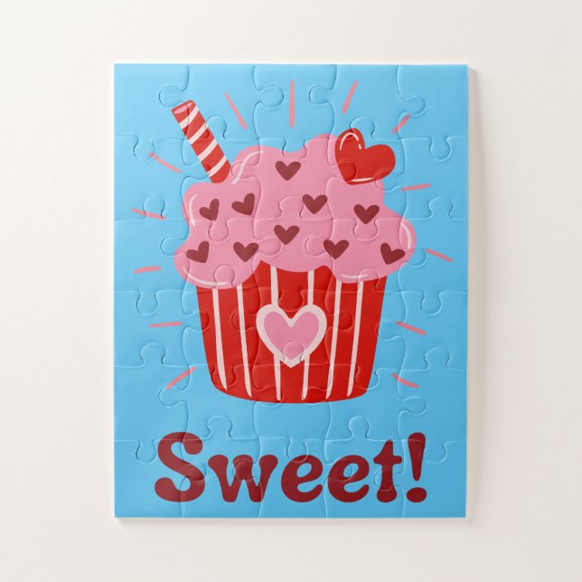 Sweet Valentine Cupcake Puzzle für Kinder (Vertikal)